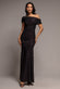 ONE SHOULDER FIT AND FLARE SEQUIN MAXI DRESS - BLACK RED BY GODDIVA DR5324
