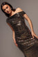 ASYMMETRIC ONE SHOULDER FRONT SPLIT SEQUIN MAXI DRESS DR5331