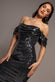 SEQUIN LUREX OFF SHOULDER COWL BARDOT MAXI DRESS DR5332