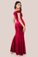 Velvet Bardot Maxi Dress With Split DR4076