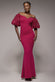 Off The Shoulder 3D Puffed Sleeve Sweetheart Maxi Dress DR4637