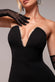 Strapless Super Plunge Diamante Neck Midi Dress DR4760