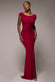 Open Back Cowl Neck Gathered Maxi Dress With Velvet Tie Back DR4856