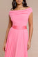 Cowl Neck Pleated A-Line Chiffon Midi Dress DR4501