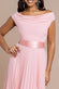 Cowl Neck Pleated A-Line Chiffon Midi Dress DR4501