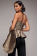 Boob Tube Jacquard Top With Asymmetric Peplum Frill T251