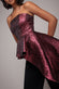 Boob Tube Jacquard Top With Asymmetric Peplum Frill T251