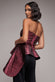 Boob Tube Jacquard Top With Asymmetric Peplum Frill T251
