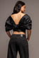 OFF SHOULDER CORSET TOP WITH BACK SATIN BOW T276