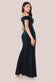 Velvet Bardot Maxi Dress With Split DR4076