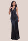 Multi-Tied Satin Gathered Ring Maxi Dress DR4417