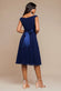 Cowl Neck Pleated A-Line Chiffon Midi Dress DR4501
