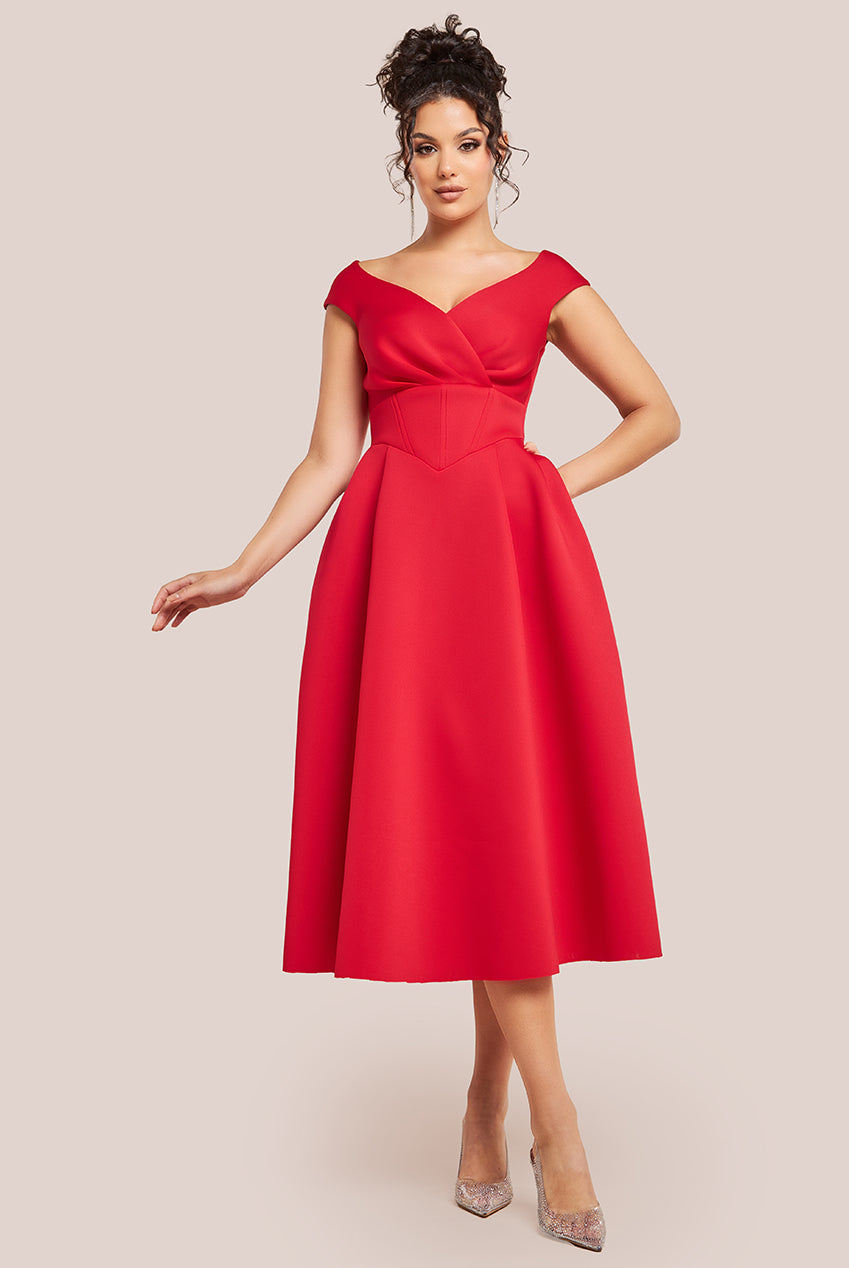 Wholesale Corset Fit & Flare Midi Dress City Goddess Wholesale Corset Fit & Flare Midi Dress City Goddess