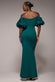 Off The Shoulder 3D Puffed Sleeve Sweetheart Maxi Dress DR4637