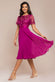 Embroidered Top Chiffon Pleated Midi DR3802