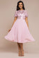 Embroidered Top Chiffon Pleated Midi DR3802