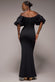 Off The Shoulder 3D Puffed Sleeve Sweetheart Maxi Dress DR4637