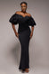 Off The Shoulder 3D Puffed Sleeve Sweetheart Maxi Dress DR4637