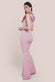 One Shoulder Satin Bow Scuba Crepe Maxi Dress DR4183
