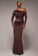 Gathered Cowl Asymmetric Mesh And Soft Touch Maxi Dress DR4800