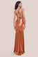Multi-Tied Satin Gathered Ring Maxi Dress DR4417