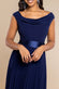 Cowl Neck Pleated A-Line Chiffon Midi Dress DR4501