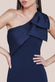 One Shoulder Satin Bow Scuba Crepe Maxi Dress DR4183