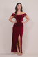 Draped Shoulder Velvet Corset Maxi Dress DR4044