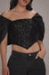 OFF SHOULDER CORSET TOP WITH BACK SATIN BOW T276