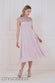 Embellished Crochet Lace Pleated Bodice Sunrise Pleated Skirt Midi Dress DR3821