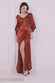 Front Split Shirred Sleeve Hem Maxi DR3862