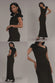 CAP SLEEVE PLEATED ASYMMETRIC MAXI DRESS DR5115