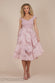 Scuba & Textured Chiffon A Line Midi Dress DR4549