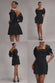 Off Shoulder Back Satin Bow Scuba Mini Dress DR4713