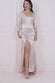 Front Split Shirred Sleeve Hem Maxi DR3862