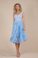 Scuba & Textured Chiffon A Line Midi Dress DR4549