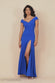 Scuba Crepe Off Shoulder Front Split Maxi Dress DR2930SC