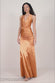 Multi-Tied Satin Gathered Ring Maxi Dress DR4417