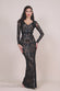 Embroidered Sequin & Mesh Maxi Dress DR2558