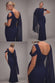 One Shoulder Chiffon Cape Crepe Maxi Dress DR4982
