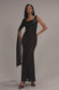 ONE SIDE CAPE SLEEVE SEQUIN MAXI DRESS DR5068