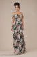 Cowl Neck Floral Print Jacquard Chiffon Maxi Dress DR4583