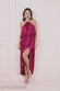 Satin Viscose Front Wrap Midi Dress DR4002