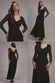 DOBBY MESH INSERT LONG SLEEVE A-LINE MAXI DRESS  BY GODDIVA DR4897