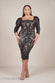 Square Neck Scalloped Lace Midi Dress DR4124PLUS