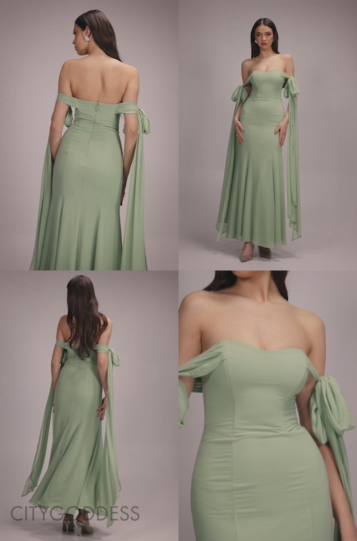 Multiway Cape Chiffon Sweetheart Maxi Dress DR4848