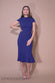 Pleated Shoulder High Neck Midi Dress DR3977