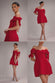 BARDOT PLUNGE NECK BOW SLEEVE SKATER MINI DRESS DR5125