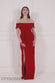 Lurex Bardot Maxi With Waterfall Ruffle Dress DR3998