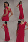 CAPPED SLEEVE V NECK PLEATED FIT & FLARE MAXI DRESS DR5117